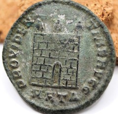 Roman Imperial | Licinius I | AE3 | 317 AD Heraclea | Legionary Fort | Silvered