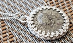 Roman Emperor Hadrian Genuine Ancient Silver Coin Solid Silver Necklace with COA