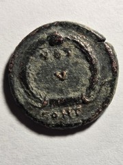 Arcadius Ancient Roman Coin AE4 Bronze VOT V Wreath Constantinople Mint 383 AD