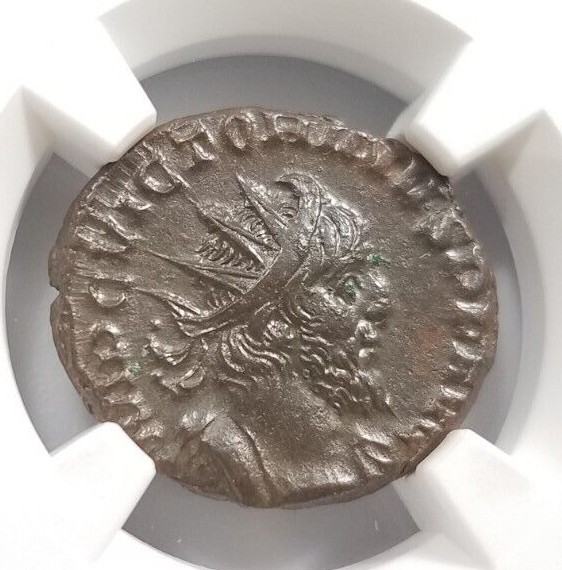 Victorinus Romano Gallic Empire NGC AU BI Double Denarius Ancient Roman Coin