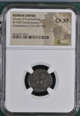 NGC Ch XF AE3 Constantius II c. AD350 FEL. TEMP. REPARATIO CHOICE EXTREMELY FINE