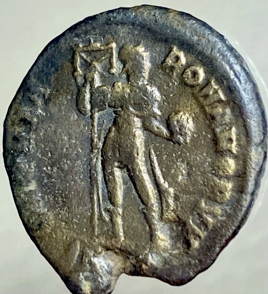 Roman Emperor Holding Globe Ancient Coin 392-395 AD Theodosius Gloria Romanorum