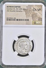 Graded Silver Ancient Roman Denarius Child Emperor Gordian III 238-244AD NGC