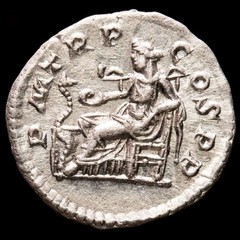 *Lucernae* Severus Alexander Denarius P M TR P II COS P P, Salus Rome 233 AD