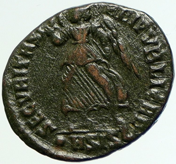 VALENS Original 364AD Siscia Authentic Ancient Roman Coin VICTORY ANGEL i104344