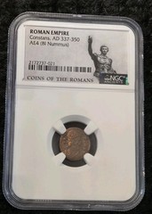 Roman Empire Constans, AD 337-350 AE4 (BI Nummus) NGC XF
