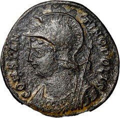 Constantinopolis Commemorative Follis Antioch Victory on Prow RIC 92 VF