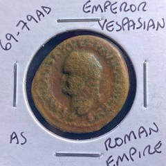 Roman Emperor Vespasian Genuine Ancient Coin 69AD-79AD Bronze As