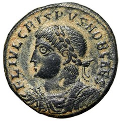Crispus as Caesar “Left Portrait & Campgate” Antioch Extremely Fine