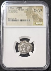 Commodus Ancient Roman Silver Denarius AD 177-192 NGC VF