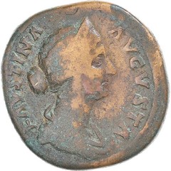 [#1171021] Coin, Faustina II, Sestertius, 161-176, Rome, VF, Bronze, RIC:1665