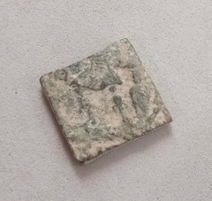 VALENS Æ Follis cut down to a scale weight in antiquity after 364-378 AD.