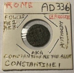 Ancient AD336 Constantine I The Great Roman Coin Beautiful Portrait