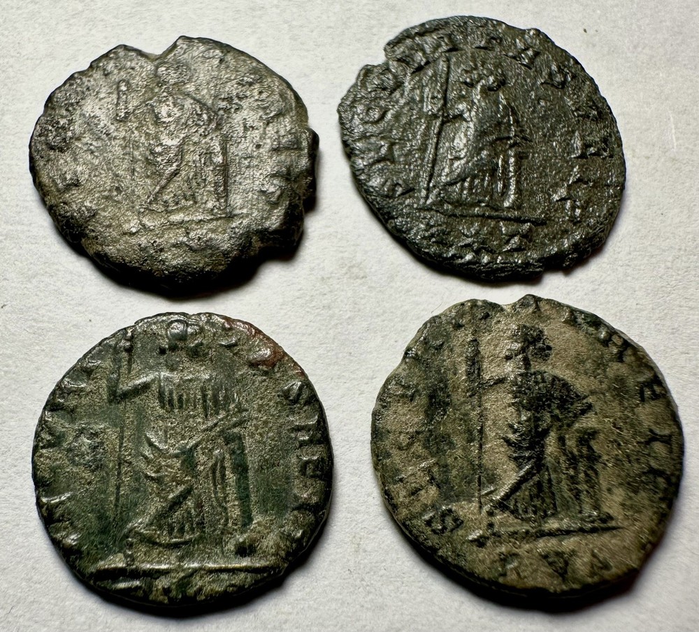 4 SECVRITAS REIP Issues, Rome Mints, 3 Constantius II & One Constans