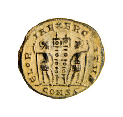 Authentic Roman Coin High Quality Gloria Constantius II, as Caesar, Æ Nummus CON