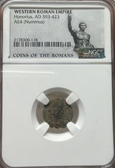 Honorius Roman Coin NGC Ancient AE4 GLORIA ROMANORVM Slabbed Certified