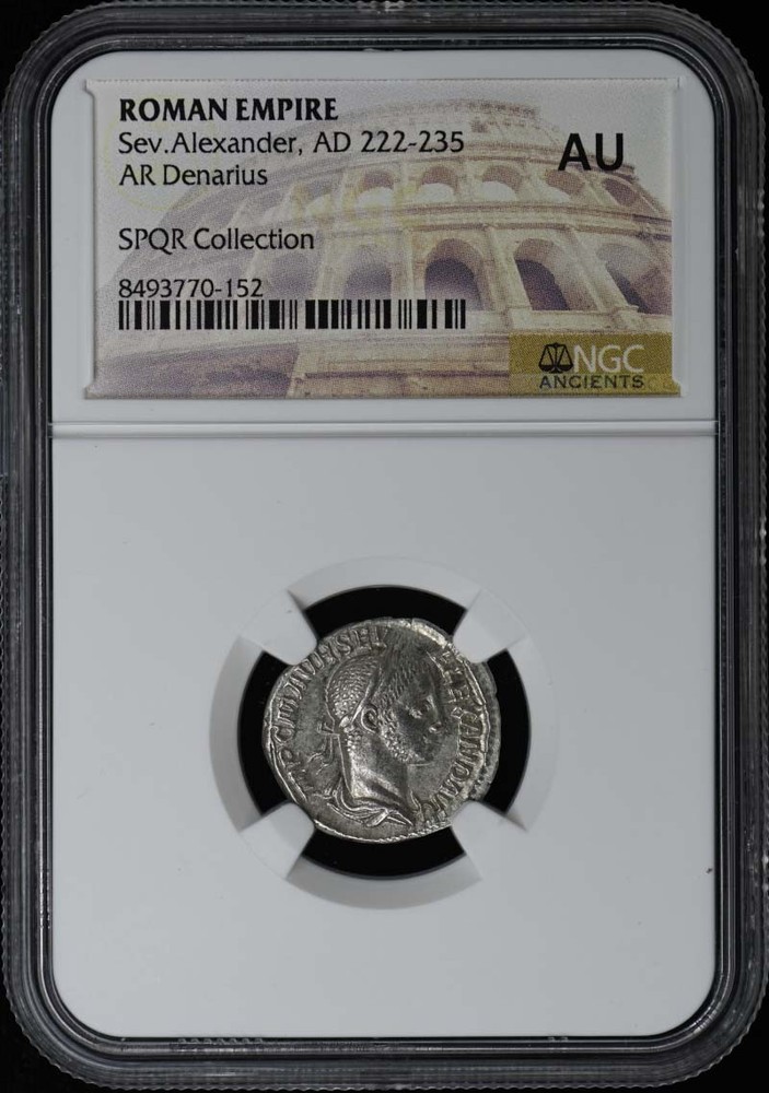 Sev.Alexander, AD 222-235 ROMAN EMPIRE AR Denarius NGC AU50