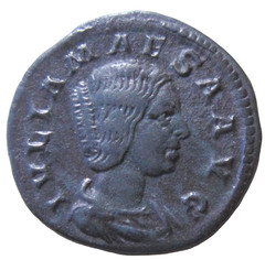SILVER DENARIUS. JULIA MAESA, AUGUSTA, 218-224 AD. ROME MINT. FELICITAS REVERSE.
