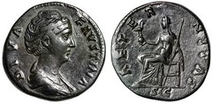 Diva Faustina I Senior Sestertius “Aeternitas Seated, Holding Phoenix” Very Fine