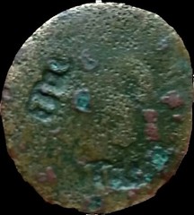 Tiberius 14-37 AD. ROMAN IMPERIAL. Counterstamped TICA 26/23 mm