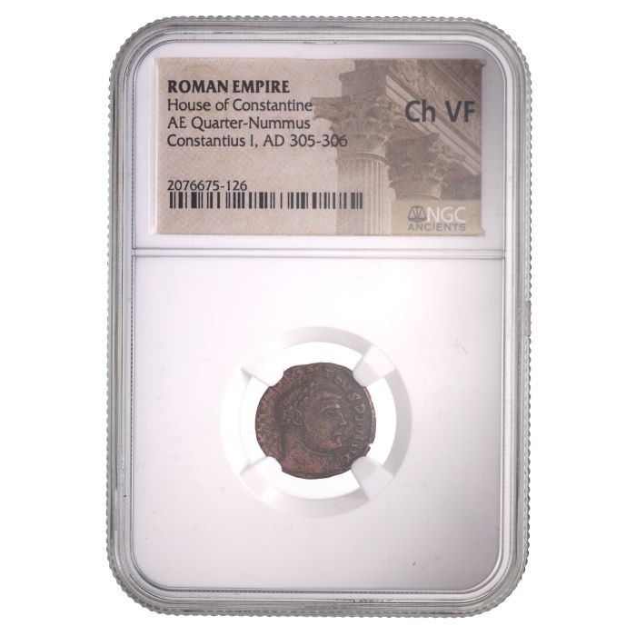 Roman AE3 Quarter-Nummus Constantius Chlorus I NGC CH-VF (AD 293-306) Coin