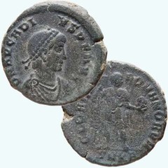 *Lucernae* Arcadius Æ2 GLORIA ROMANORVM Cyzicus 392-395 AD.