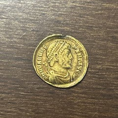 Valens Gold AV Solidus Coin From Eastern Roman Empire 364-378 AD ex mount