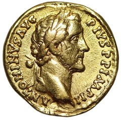 Antoninus Pius Gold AV Aureus “Winged Victory” Rome Good Very Fine Ex Jewelry