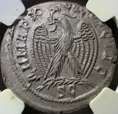 Syria Antioch Otacilia Severa AD 244-49 Bi Tetradrachm Eagle Wreath NGC AU (007)