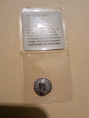 Roman Silver Denarius – Rome 138-161 AD – Antoninus Pius – Vesta