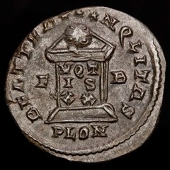 *Lucernae* Crispus Follis BEATA TRANQUILITAS F-B / PLON Londinum 316-326 A.D.