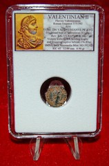 Ancient Roman Empire Coin VALENTINIAN II Victory With Trophy Dragging Captive