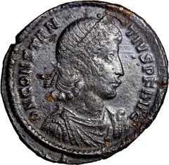 Rare Fully Silvered Fallen Horseman Constantius II RIC 81 24mm XF