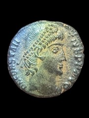 Ancient Roman Empire Coin CONSTANTIUS II Wreath VOT XX MVLT XXX Eye Appeal