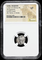 CELTIC, Central Gaul. Sequani. 1st Century BC. Quinarius, Q DOCI, NGC VF