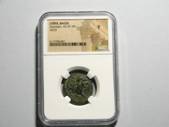 AD 81-96 Lydia Bagis Domitian coin NGC F