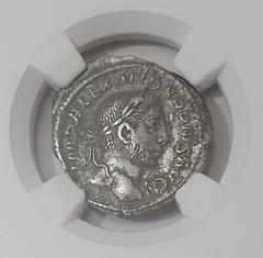 Ancient Silver Denarius, Severus Alexander NGC XF *Annona On Reverse* 231-235 AD