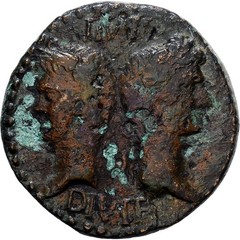 [#139537] Roman Empire, Augustus & Agrippa, As, 9-3 BC, Nemausus, Bronze, VF