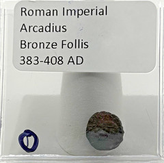 Ancient Roman Imperial Arcadius Bronze Follis 383-408 AD 12.1mm 1 gram