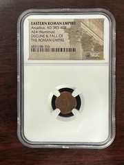 Eastern Roman Empire Arcadius AD. AE4 Nummus 383 – 408 AD – NGC