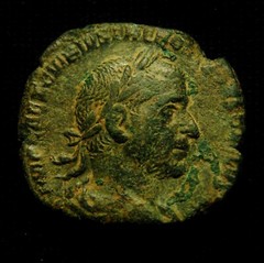 Æ Sestertius Emp Trebonianus Gallus Rv PIETAS AVGG 10.80 grs 26-8mm Rome AD 252