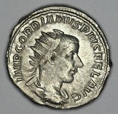 Gordian III Ancient Roman Silver Coin AR Antoninianus 241-3 AD Laetitia Reverse