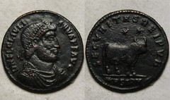 Rare Genuine Ancient Roman coin Julian II Apostate AE 1 361AD Bull Stars Sirmium