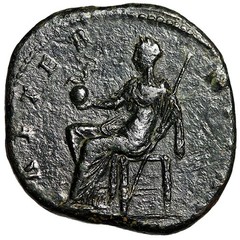 Diva Faustina I Senior Sestertius “Aeternitas Seated” Very Fine