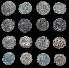 Roman Empire Lot of 8 coins minted between the 3rd and 4th centuries AD.