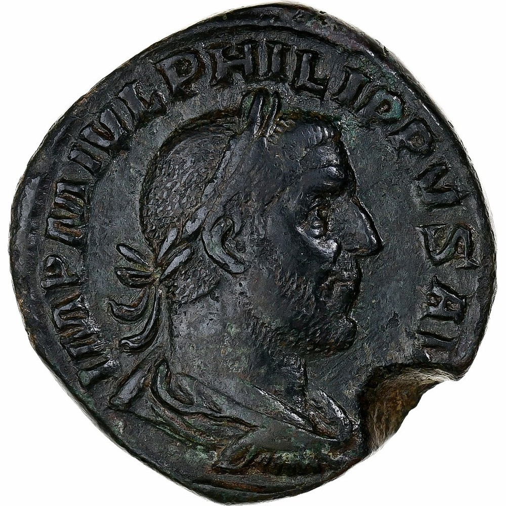 [#30463] Philip I, Sestertius, 244-249, Rome, Bronze, EF, RIC:168