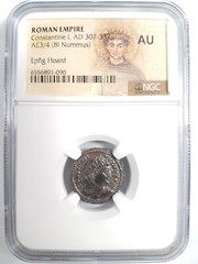 Constantine I Roman Empire BI Nummus AE3/4 NGC AU Ancient Epfig Hoard The Great