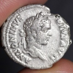 Emperor Caracalla Fourree Ancient Roman Empire Denarius Coin Horseback RIC 108