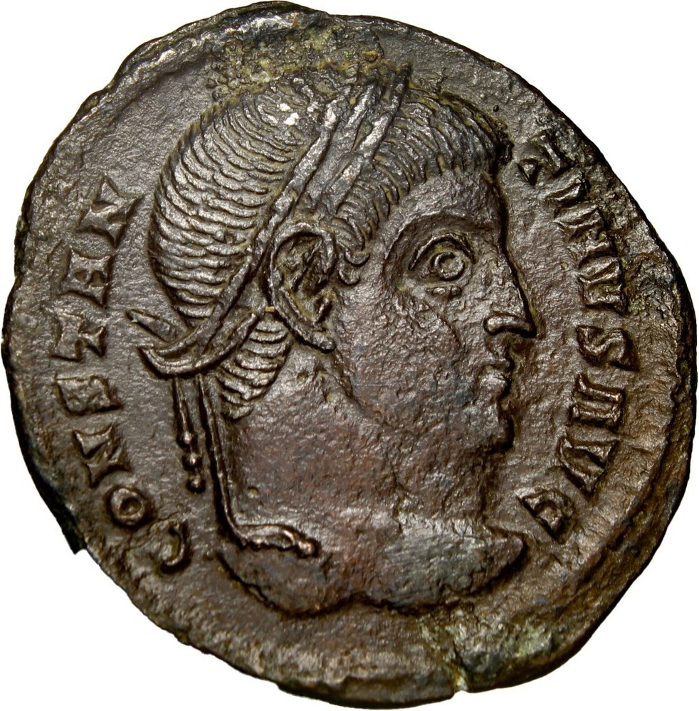 Constantine I the Great AE Follis Ticinum Mint VOT XX Wreath GVF