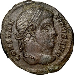 Constantine I the Great AE Follis Ticinum Mint VOT XX Wreath GVF